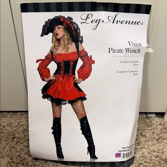 Leg Avenue Red and Black Pirate Costume - Picture 2 of 5